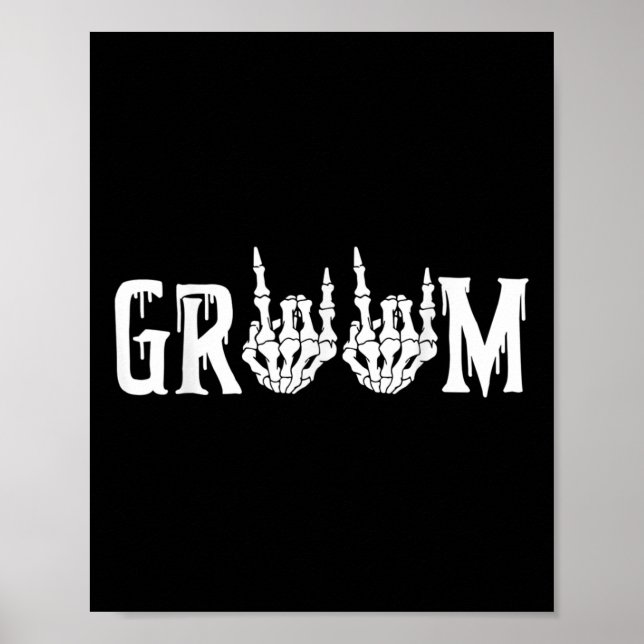 Halloween Wedding Bride Groom Skeleton Till Death  Poster (Front)