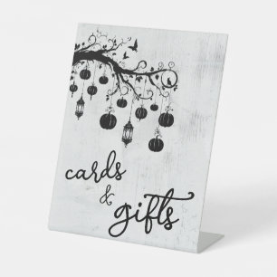 Halloween Wedding Cards & Gifts Pedestal Sign