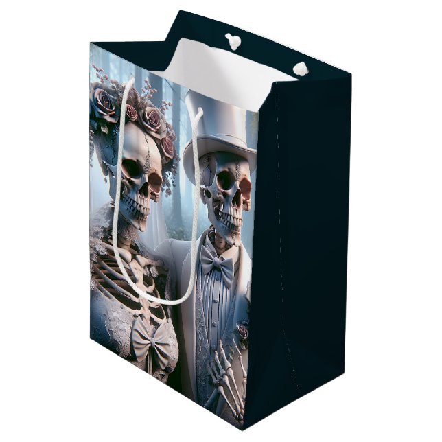 Halloween Wedding Couple Medium Gift Bag (Front Angled)