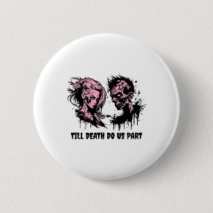 Halloween Wedding Gothic Bride Groom Zombies Till 6 Cm Round Badge