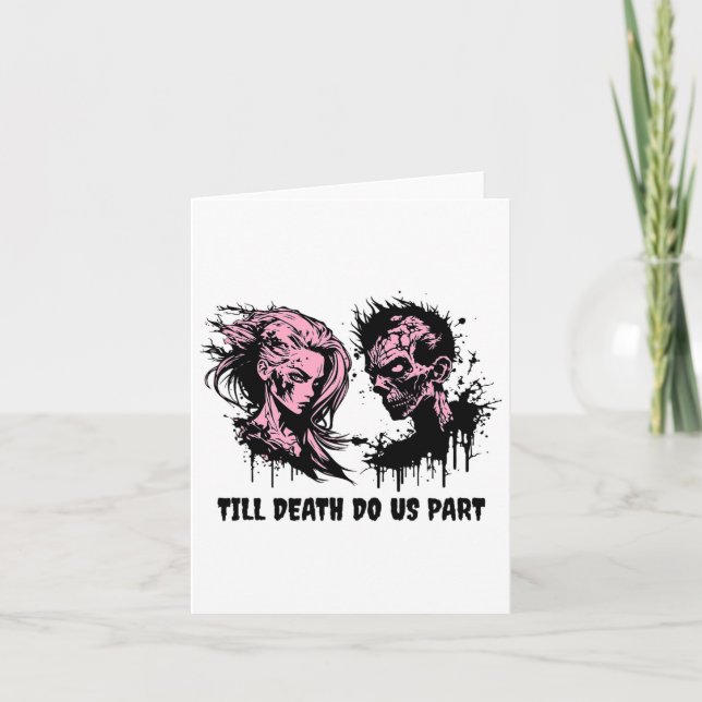 Halloween Wedding Gothic Bride Groom Zombies Till  Card (Front)