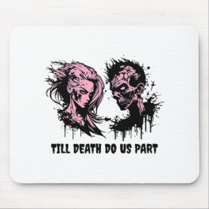 Halloween Wedding Gothic Bride Groom Zombies Till Mouse Pad