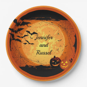 Halloween Wedding Reception Personalize Paper Plate
