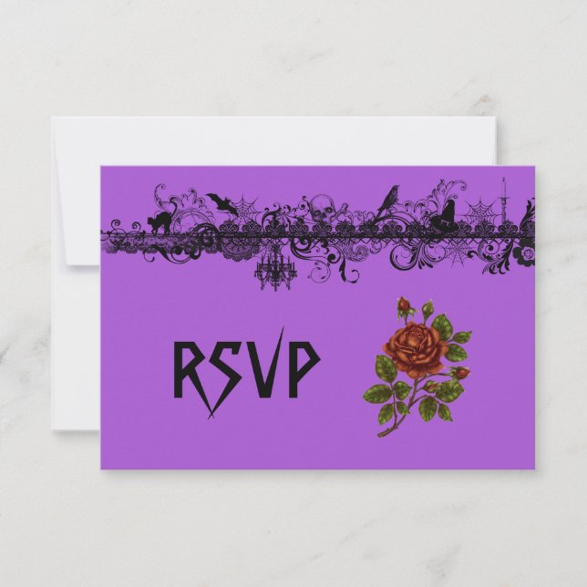 Halloween Wedding RSVP Card (Front)