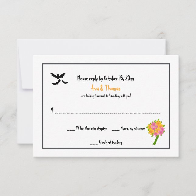 Halloween Wedding RSVP Cards (Front)