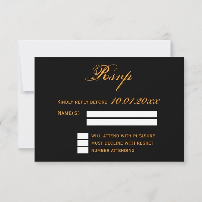 Halloween Wedding RSVP Cards At Night (Front)