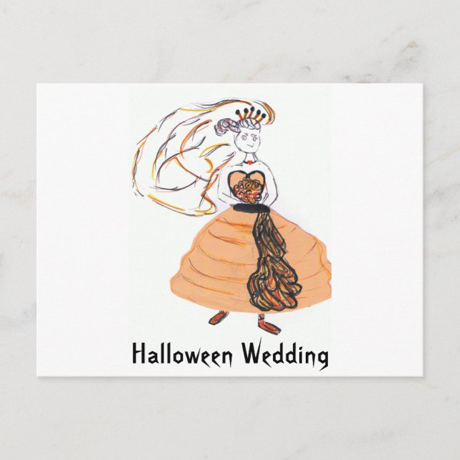 Halloween Wedding/save the date Announcement Postcard (Front)