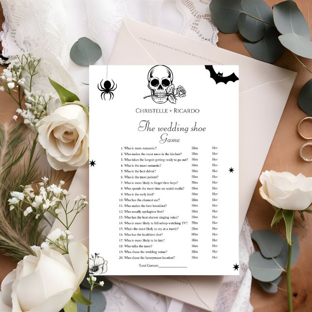 Halloween Wedding shoe game bachelorette game Card (Creator Uploaded)