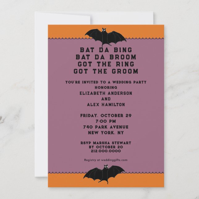 Halloween Wedding Shower Invitation (Front)