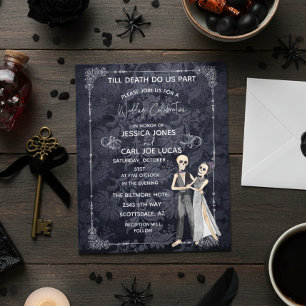 Halloween Wedding Skeletons Invitation Budget Flyer
