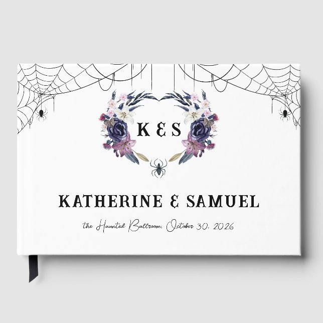 Halloween Wedding Spider Wave  Guest Book (Front)