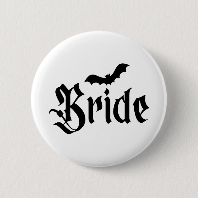 Halloween Wedding Spooky Bride Groom Couple Matchi 6 Cm Round Badge (Front)