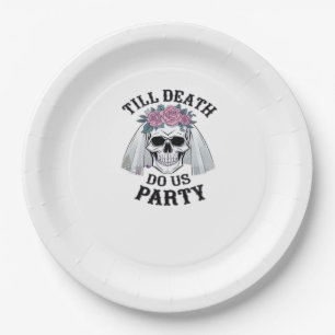 Halloween Wedding Spooky - Till Death Do Us Party Paper Plate
