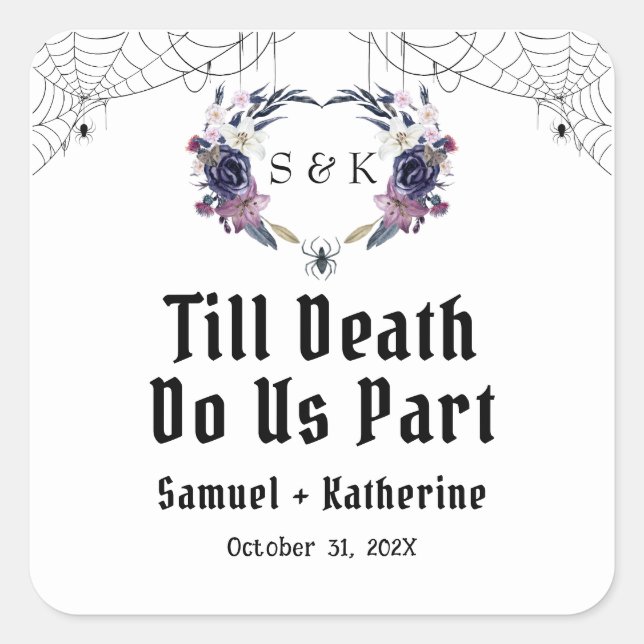 Halloween Wedding Square Sticker (Front)