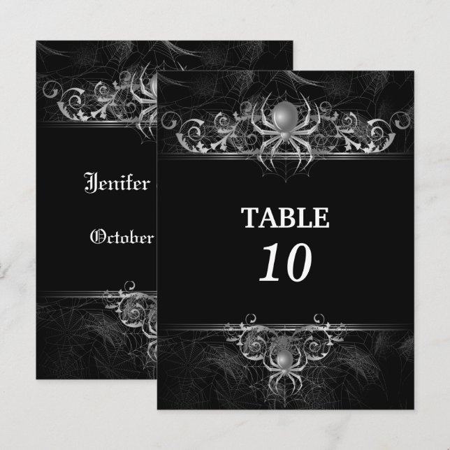 halloween wedding Table Number Postcard (Front/Back)