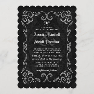 Halloween Wedding "Together With" - NAMES ON BACK Invitation