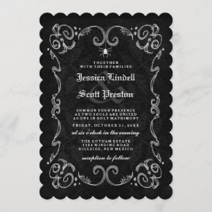 Halloween Wedding "Together With" RECEPTION BACK Invitation