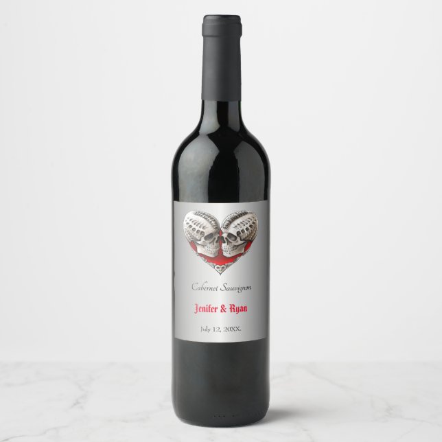 Halloween Wedding Wine Label (Front)