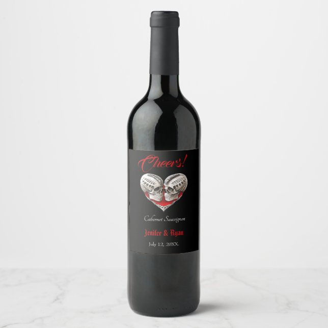 Halloween Wedding Wine Label (Front)