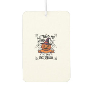 Halloween Weird Shirt With Pumpkin Ghosts_1 Car Air Freshener