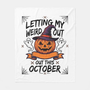 Halloween Weird Shirt With Pumpkin Ghosts_1 Fleece Blanket