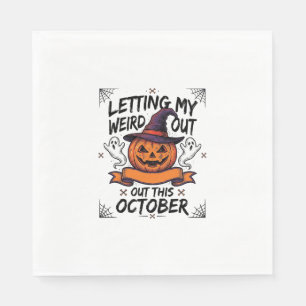Halloween Weird Shirt With Pumpkin Ghosts_1 Napkin