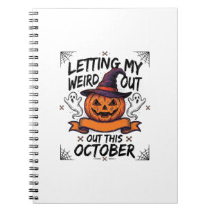 Halloween Weird Shirt With Pumpkin Ghosts_1 Notebook