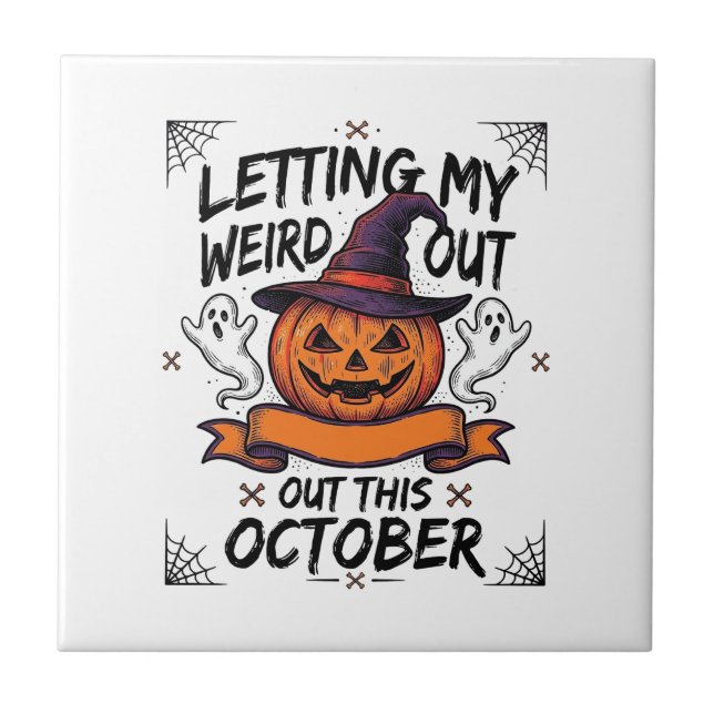 Halloween Weird Shirt With Pumpkin Ghosts_1 Tile (Front)