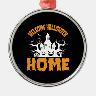 Halloween Welcome Halloween Home Birthday Metal Tree Decoration
