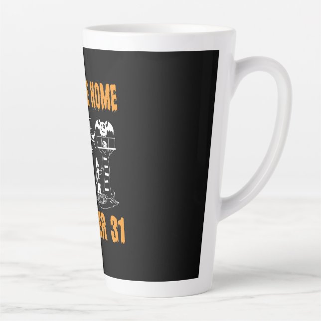 Halloween Welcome Home October Birthday Latte Mug (Right)