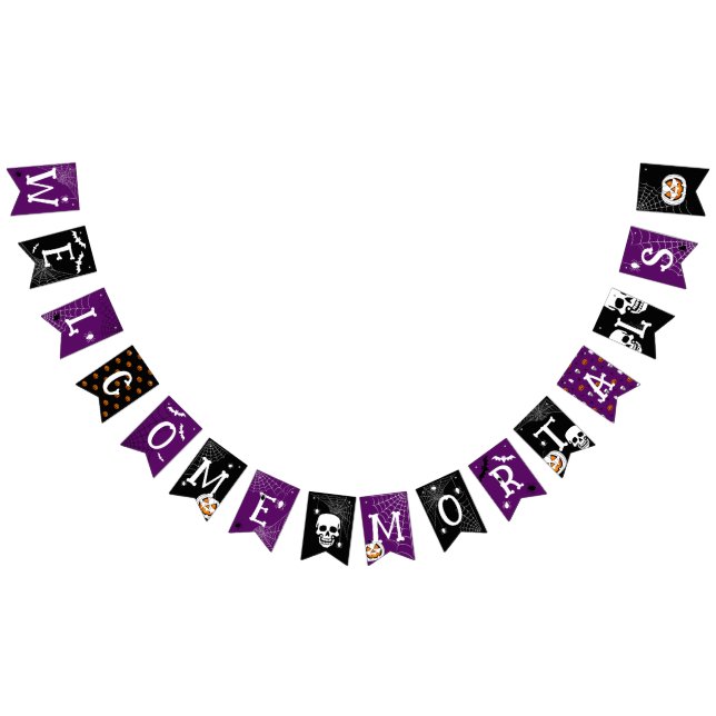 Halloween Welcome Mortals Black Purple Bunting (All)