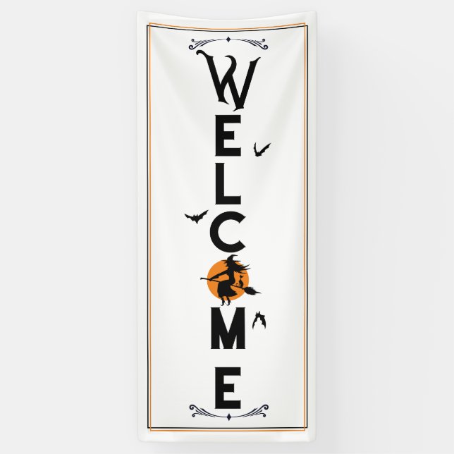 Halloween Welcome | Spooky Fun Long Front Door Banner (Vertical)