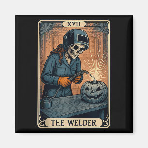 Halloween Welder Skull Pumpkin Gift For Women Tank Magnet