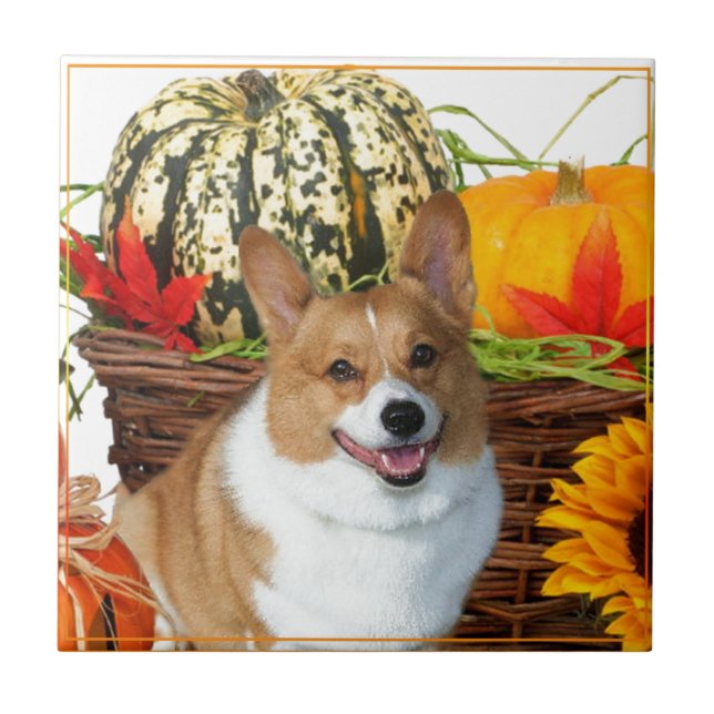 Halloween Welsh Corgi dog Tile (Front)