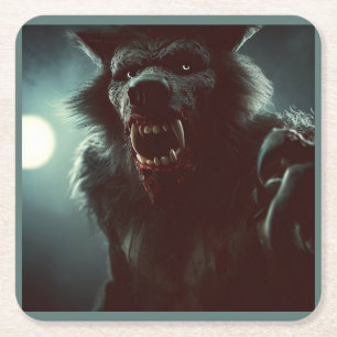 Halloween - Werewolf 2 Square Paper Coaster