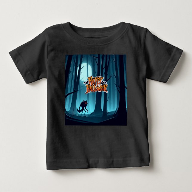 Halloween werewolf and pumpkins Tri-Blend shirts (Front)