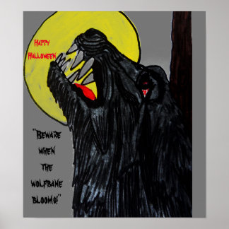 HALLOWEEN WEREWOLF BEWARE THE MOON poster