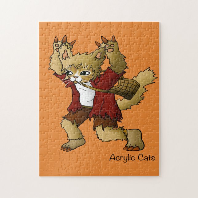 Halloween Werewolf Cat Jigsaw Puzzle (Vertical)
