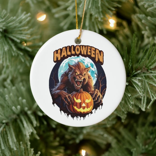 Halloween Werewolf Ceramic Tree Decoration (Tree)
