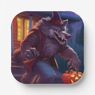 Halloween/werewolf/fall/autumn Paper Plate