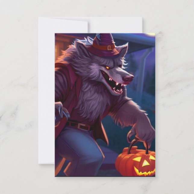 Halloween/werewolf/fall/autumn RSVP Card (Front)