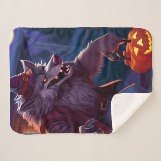Halloween/werewolf/fall/autumn Sherpa Blanket (Front (Horizontal))