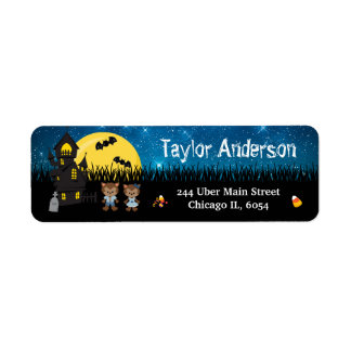 Halloween Werewolf Haunted House Blue