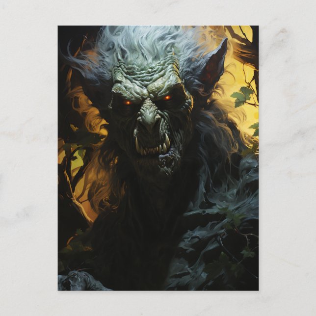 Halloween Werewolf Postcard (Front)