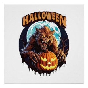 Halloween Werewolf Poster