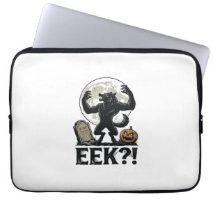 Halloween Werewolf Shirt Vintage Engraving Moon Gr Laptop Sleeve