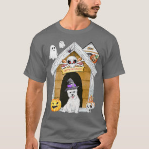 Halloween West Highland Terrier Dog Witch Haunted T-Shirt