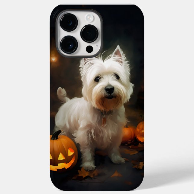 Halloween West Highland White Terrier Pumpkins Case-Mate iPhone Case (Back)