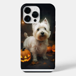 Halloween West Highland White Terrier Pumpkins iPhone 14 Pro Max Case