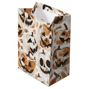 Halloween Western Cowboy Cowgirl Pumpkins Medium Gift Bag